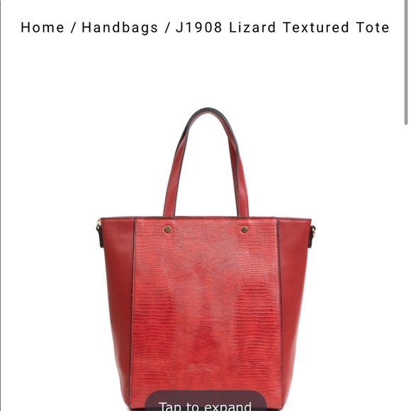 Brand NEW - Jen&Co Red Lizard Textured Tote - Picture 2 of 3